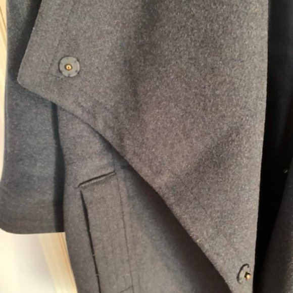 The Limited 3/4 Sleeves Dark Blue Wool Bland Coat - Picture 3 of 6